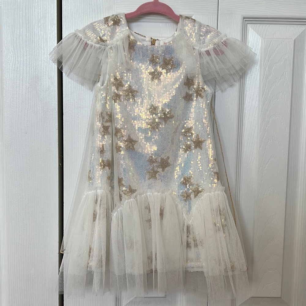 Baby Sara Star Sequin festive holiday dress